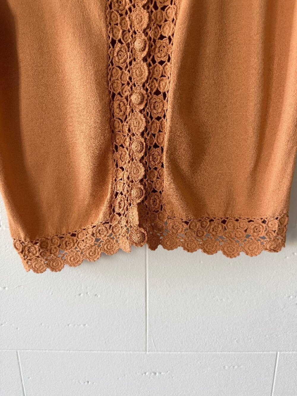 Anne Klein | Crochet Boho Short Sleeve Cardigan | Small - Picture 6 of 9